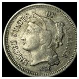 1868 Nickel Three-Cent Piece NEARLY UNCIRCULATED