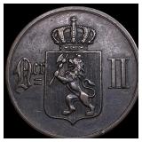 1896 Norway Bronze 5 Ore KM 349