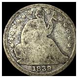1839 Silver Seated Liberty Half Dime NICELY  CIRC
