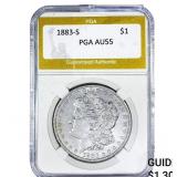 1883-S Morgan Silver Dollar PGA AU55
