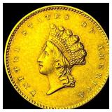 1854 Gold $1 Indian Princess Type 2 CLOSELY  UNCI