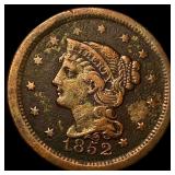 1852 Braided Hair Large Cent LIGHTLY  CIRCULATED