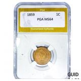 1859 Indian Head Cent PGA MS64