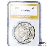 1928 Silver Peace Dollar PGA MS63