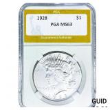 1928 Silver Peace Dollar PGA MS63