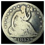 1853 Arrows/Rays Seated Liberty Half Dollar  NICE