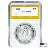 1938 Walking Liberty Half Dollar PGA MS66