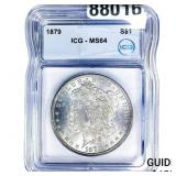 1879 Morgan Silver Dollar ICG MS64