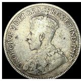 1936 Canada Silver 25 Cents LIGHTLY  CIRCULATED