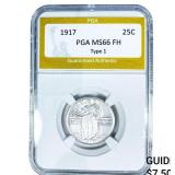 1917 Standing Liberty Quarter PGA MS66 FH Type 1