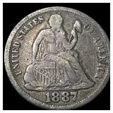 1887-S Silver Seated Liberty Dime NICELY  CIRCULA