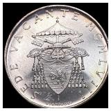 1958 Vatican City Sede Vacante SIlver 500 Lire