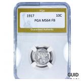 1917 Mercury Silver Dime PGA MS64 FB