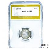 1884 Seated Liberty Dime PGA MS64