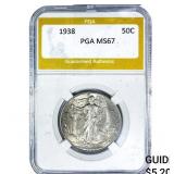1938 Walking Liberty Half Dollar PGA MS67