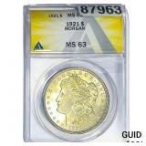 1921 Morgan Silver Dollar ANACS MS63