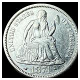 1874 Arrows Seated Liberty Dime UNCIRCULATED