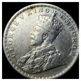 1917 British India Silver Rupee
