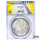 1880-CC Morgan Silver Dollar ANACS MS63