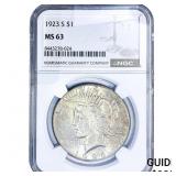 1923-S Silver Peace Dollar NGC MS63