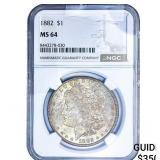 1882 Morgan Silver Dollar NGC MS64