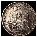 1912 FG Peru Silver Dinero