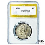 1942 Walking Liberty Half Dollar PGA MS67