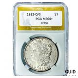 1882-O/S Morgan Silver Dollar PGA MS64+