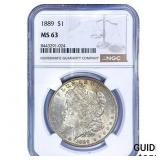 1889 Morgan Silver Dollar NGC MS63