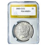 1900-O/CC Silver Peace Dollar PGA MS65+