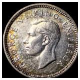1939 New Zealand Silver 3 Pence