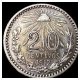 1912 Mexico Silver 20 Centavos