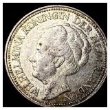 1941 Netherlands Curaco Silver 25 Cents