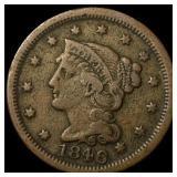 1846 Braided Hair Large Cent LIGHTLY  CIRCULATED
