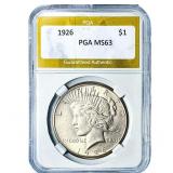 1926 Silver Peace Dollar PGA MS63