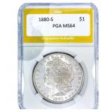 1880-S Morgan Silver Dollar PGA MS64