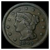 1849 Braided Hair Large Cent LIGHTLY CIRCULATED