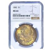 1882 Morgan Silver Dollar NGC MS64