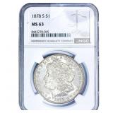 1878-S Morgan Silver Dollar NGC MS63