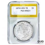 1879-S Morgan Silver Dollar PGA MS62+