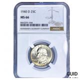 1940-D Washington Silver Quarter NGC MS66