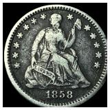 1858-O Silver Half Dime LIGHTLY CIRCULATED