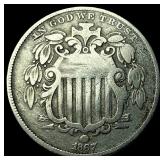 1867 Shield Nickel LIGHTLY CIRCULATED
