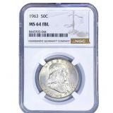 1963 Franklin Half Dollar NGC MS64 FBL
