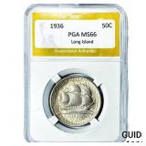1936 Long Island Half Dollar PGA MS66