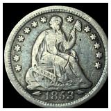 1853 Arrows Seated Liberty Half Dime LIGHTLY CIRCU