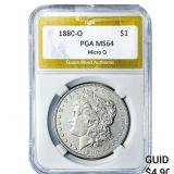 1880-O Morgan Silver Dollar PGA MS64 Micro O