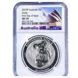 2019 Sliver $1 Australia Koala NGC MS70