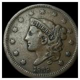 1838 Coronet Head Large Cent LIGHTLY CIRCULATED