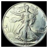 1943-D Silver Walking Liberty Half Dollar GEM BU